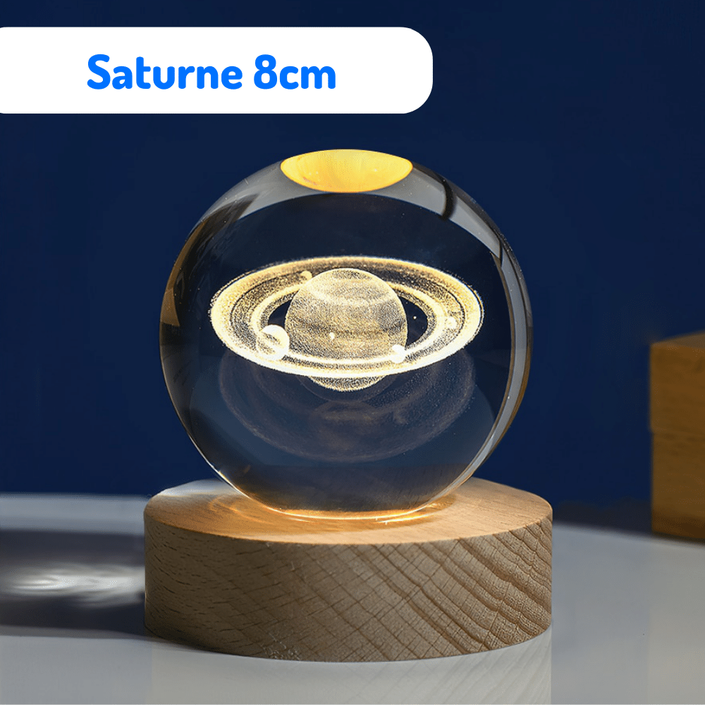 Lampe Boule de Cristal Galaxie | COSMIC™ - petites-veilleuses - Saturne