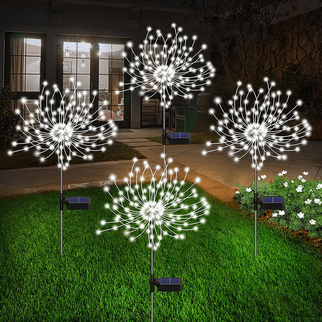 Lampe Solaire de Jardin Feu d'Artifice | SOLAR™ - petites-veilleuses - Blanc