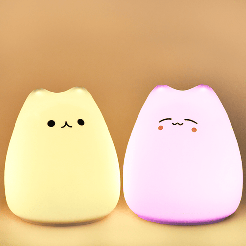 Veilleuse Chat Multicolore à LED | LIO™ - petites-veilleuses - Chat Mignon (Pile AAA)