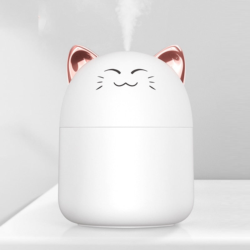Veilleuse Chat Humidificateur Blanc