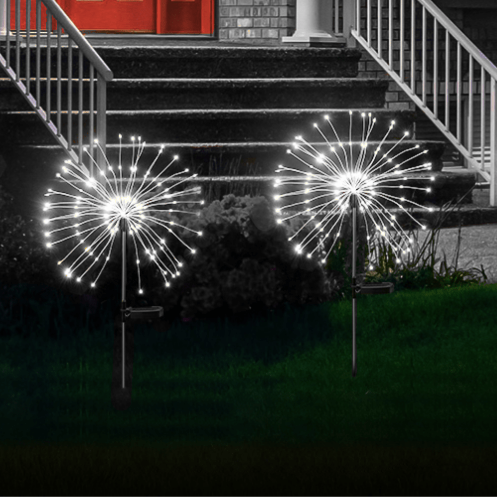 Lampe de projection de feux d'artifice solaire Lampe pendante de décoration  en fer à LED pour l'extérieur Lampe de décoration de jardin et de paysage